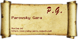 Parovsky Gara névjegykártya